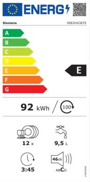 Siemens SE63HX36TE iQ300 Volledig geïntegreerde vaatwasser 60 cm