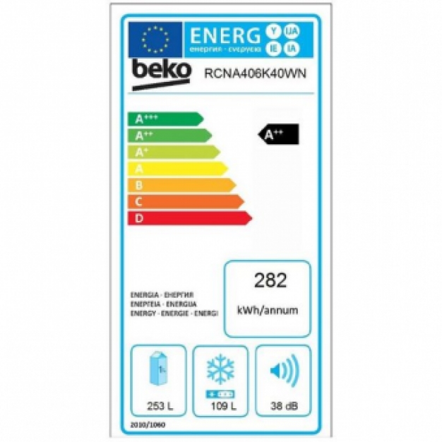 Beko RCNA406K40WN Koel-vries combinatie