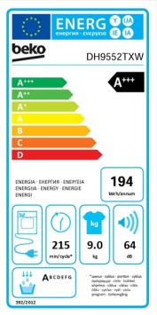 Beko DH9552TXW Warmtepompdroger