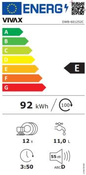 ViVax DWB-601252C Inbouw vaatwasser