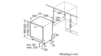 Siemens SL63HX36TE iQ300 Volledig geïntegreerde vaatwasser 60 cm XXL (extra hoog)