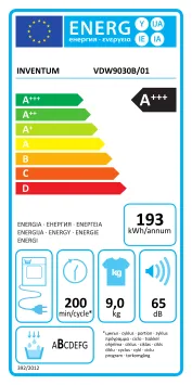 Inventum VDW9030B Warmtepompdroger  zwart